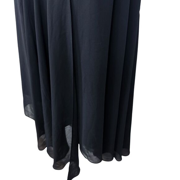 Liz Claiborne Womens Black Asymmetrical Scoop Neck Chiffon Whimsigoth Dress sz 6 - Picture 8 of 16